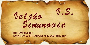 Veljko Simunović vizit kartica